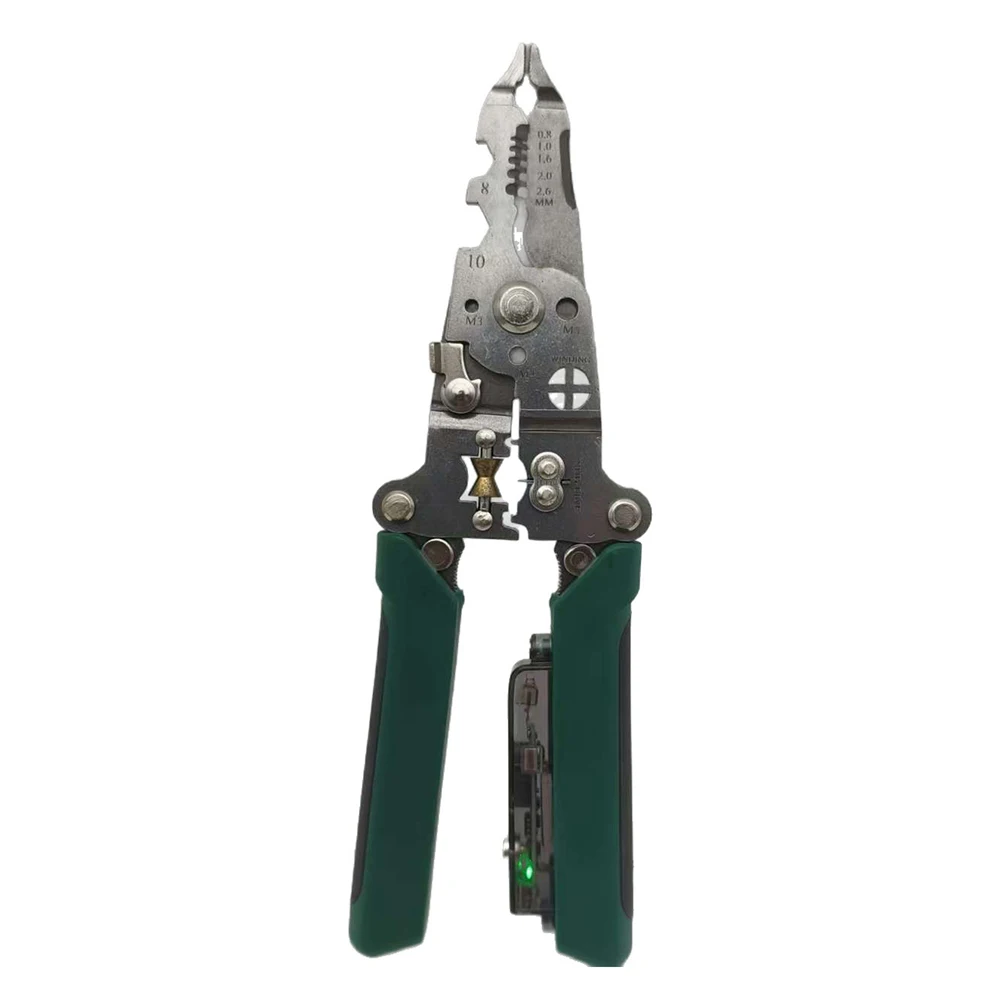 Foldable electrician wire for stripper pliers with wire cutting crimping and winding pulley features for cable and wire tasks