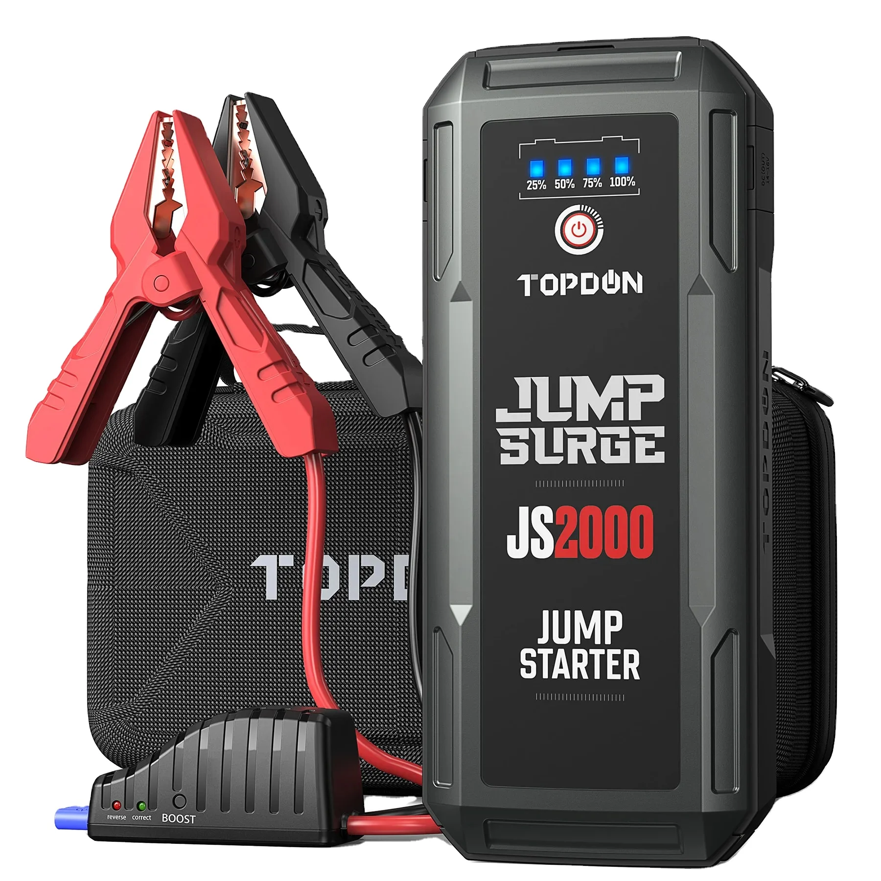 TOPDON JS2000 2000A 8L Gas 6L Diesel 12V 20Ah Auto Snap On Usb Car Battery Jump Starter Booster Start Battery Charger Jump Pack