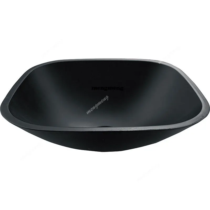 

Frosted matte black crystal glass counter basin hotel bathroom home improvement light luxury design washbasin