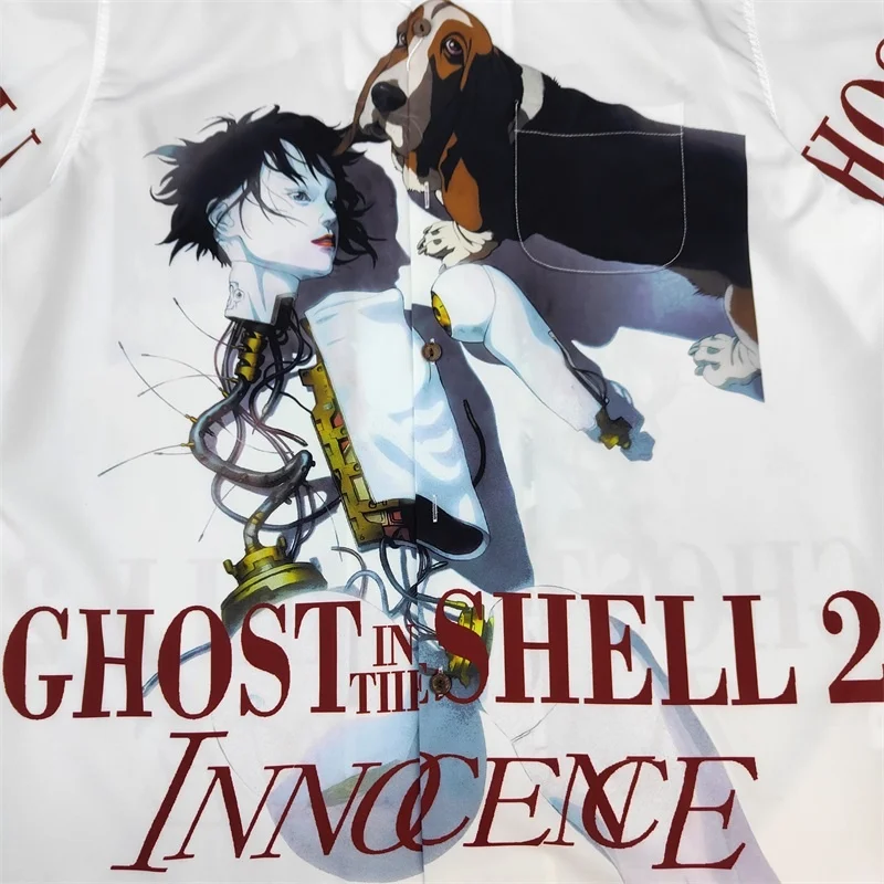 Japanese Summer WACKO MARIA Fashion Anime Hawaii Short Sleeve Shirt High-end Clothing Men's and Women's Casual Tops