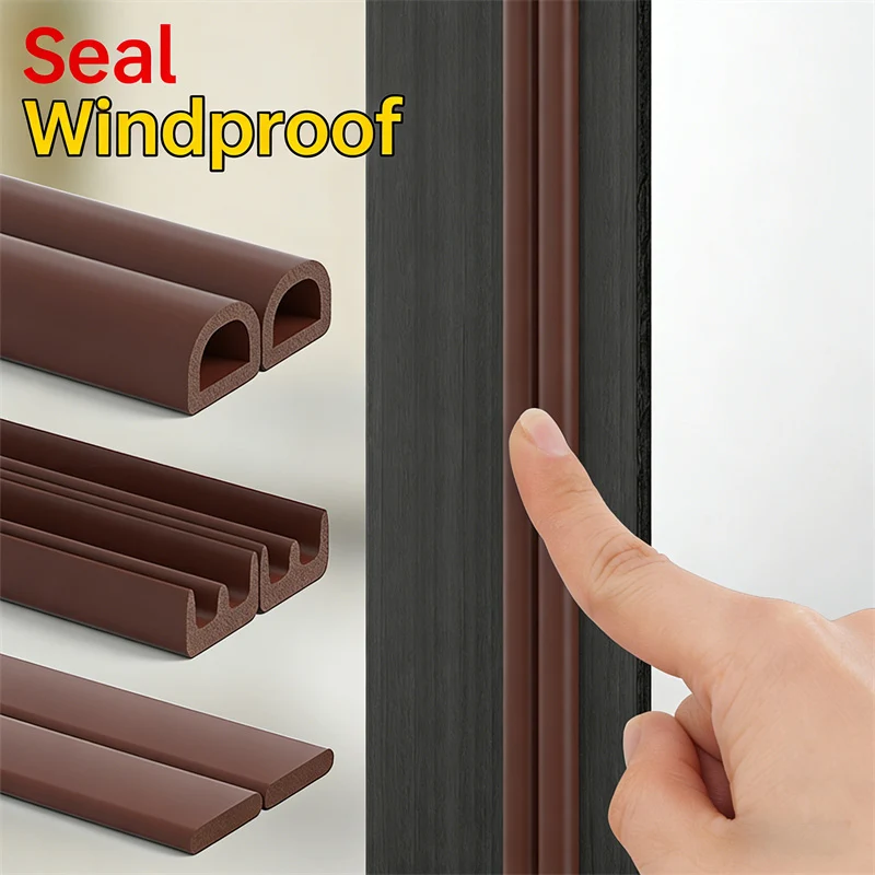 Door Window Sealing Strip Tape Soundproof Windproof Heat-Insulating Side Panels Bedroom Door Frames Impact-Resistant Quiet