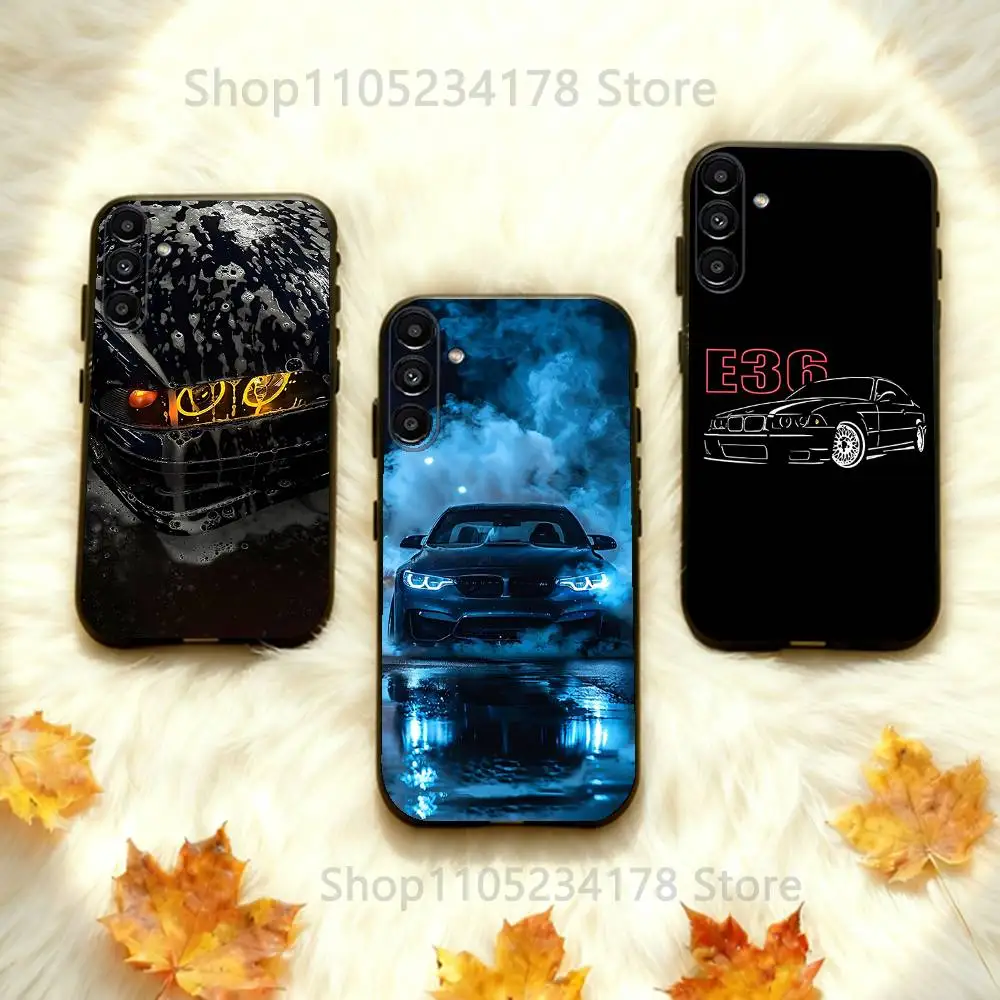 

Black White M4 M5 E36 Car Phone Case For Samsung Galaxy A73,31,32,72,41,53,52,71,22,5G,Note,J7,8,9 Soft Black Cover