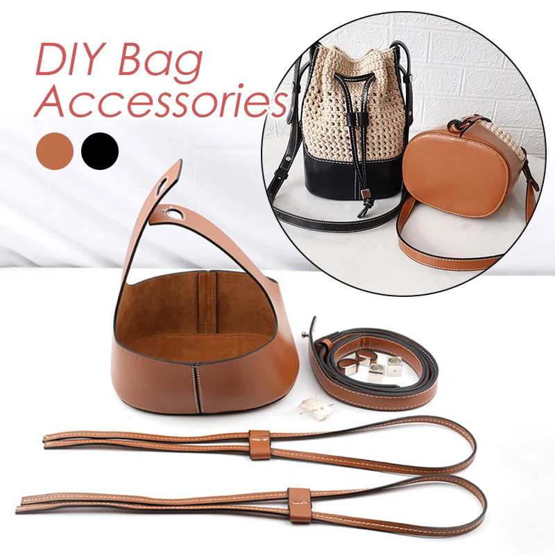 

1 Set Crochet Bag Bottom Base Woven Bucket Bag Making Set Handmade Diy PU Leather Shoulder Handbag Crossbody Bags Accessories