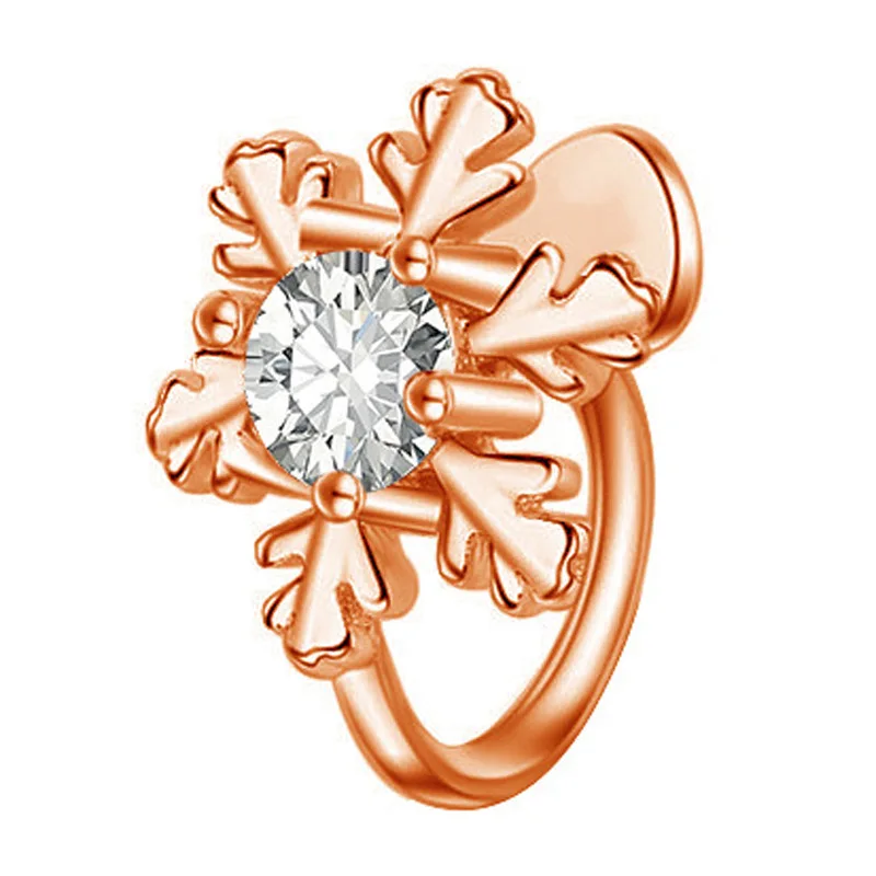 1 قطعة عيد الميلاد ندفة الثلج كليب القرط للنساء هدية موضة جديدة كريستال الزركون جميل بنات السنة الجديدة سحر الأذن مجوهرات