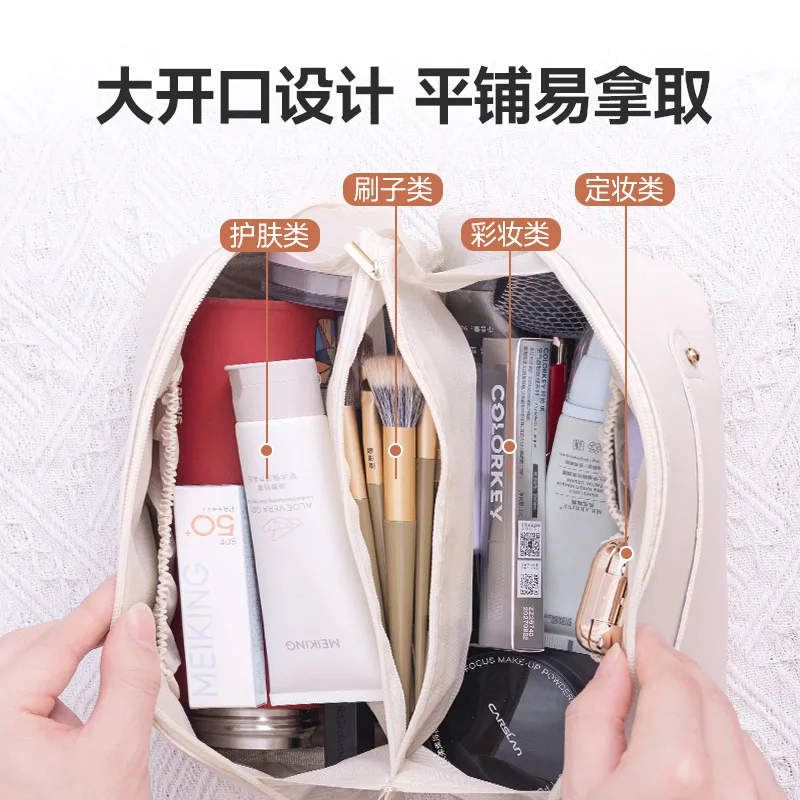 كريم سحابة حقيبة مستحضرات تجميل بو السفر تخزين كيس وسادة سعة كبيرة مفيد حقيبة أدوات الزينة المحمولة INS نمط منظم مستحضرات التجميل