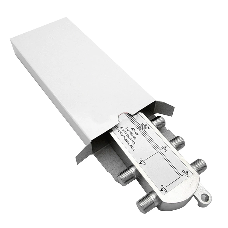 Advanced 8 Way Coaxial Cable Splitter 5-2400MHz CATV Antenna System 1 in 8 Out High-isolation Shielding Structure