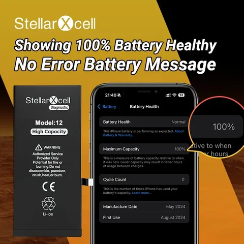 StellarXcell batterie pas de message pop-up courir diagnostic pour iphone 11 Pro max 14 Plus 15 14 12 13mini remplacement de batterie