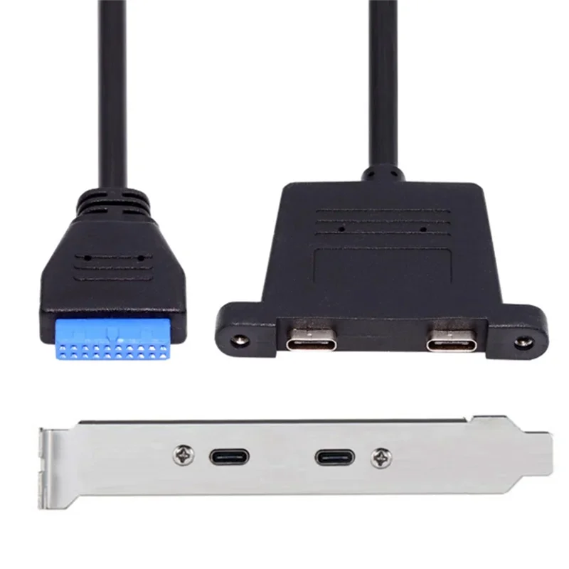 

SCLL-передний слот для карты PCI USB 3.1, порт расширения, 20-контактный разъем «мама» на двойной гнездовой кабель для передачи данных TYPE-C с рамкой на корпусе компьютера Dur