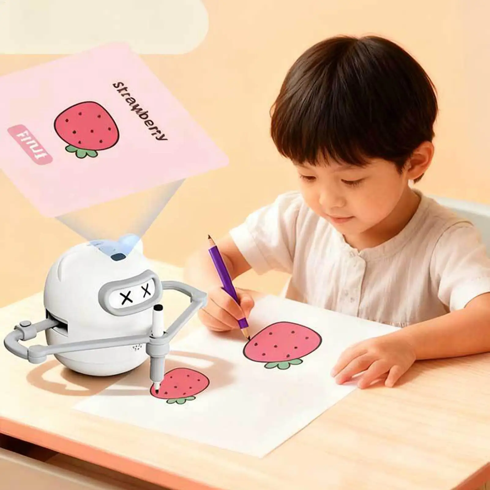 Tekenrobot voor kinderen Educatief speelgoed Schilderrobot met 100 kaarten 12 markers voor kinderen van 3 tot 10 jaar Tieners Jongens Meisjes