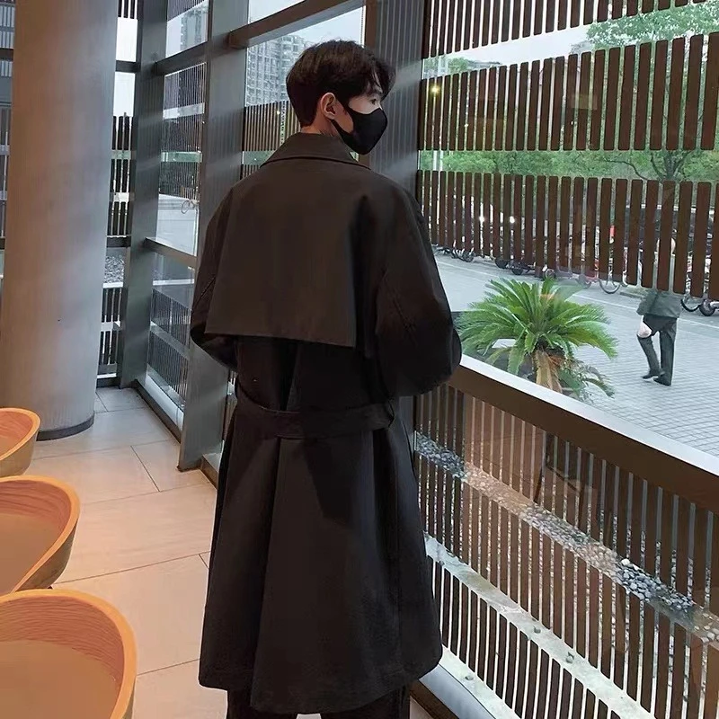 

Men's Loose Fit Trench Coat Long Winter Outerwear Korean Design​