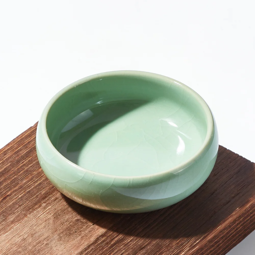 Vintage Ceramic Water Basin Brush Washer Round Ink Well Traditional Chinese Painting Calligraphy Art Tool Equipment