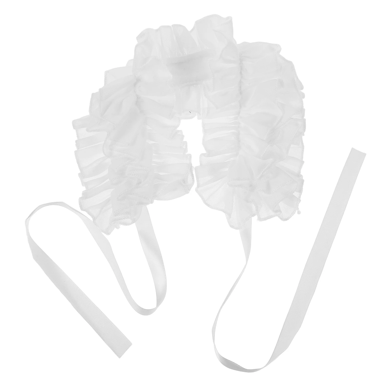 

Chiffon Ruffled Fake Collar Women Detachable Mesh Neck Ruff Fashion Accessory Costume Cosplay Performance Lightweight
