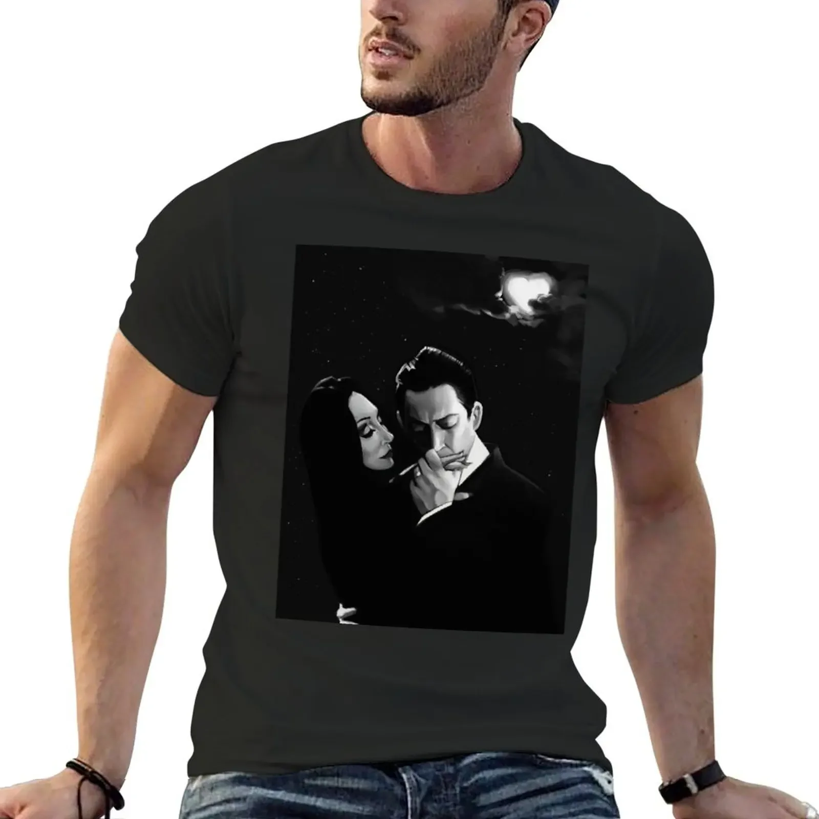 

Gomez and Morticia Addams T-Shirt vintage t shirts anime t shirts tops T-shirt men