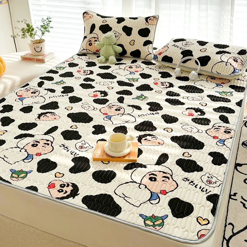 Ins Summer Ice Silk Latex Soft Cooling Mat Two Three Piece Bed Sheet Set Dormitory Single Summer Cooling Mat Washable