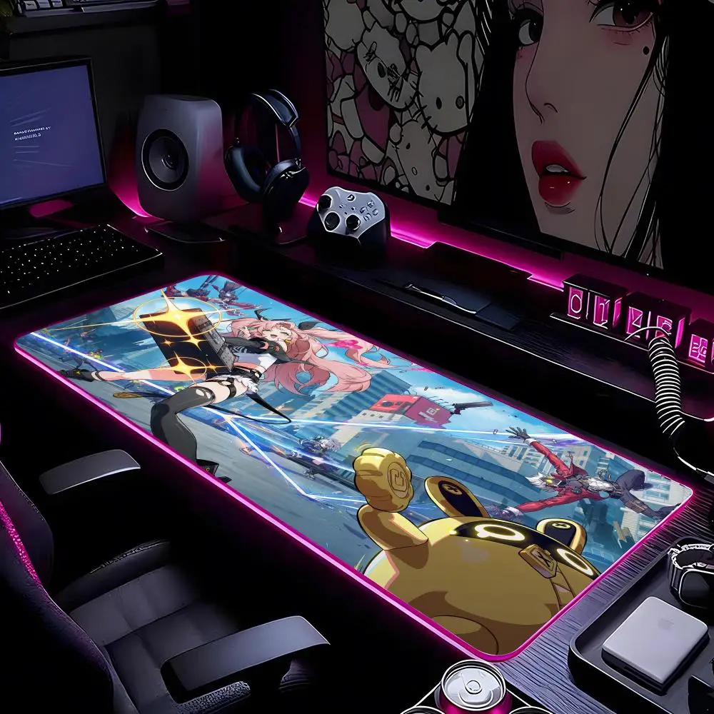 

Z-Zenless Zone Zero Коврик для мыши Коврик для мыши HD Печать Компьютерные геймеры Запирающийся край Нескользящий RGB коврик для мыши XXL90x40 см Клавиатура PC De