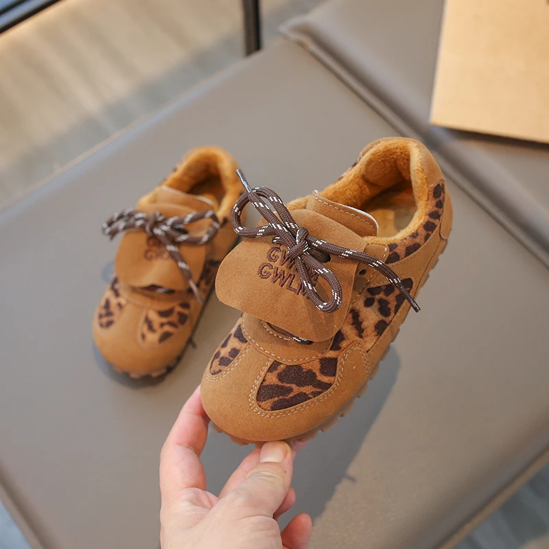 

Детская спортивная хлопковая обувь, новинка зимы 2021, детская модная леопардовая обувь для мальчиков в стиле ретро, универсальная обувь для отдыха на мягкой подошве