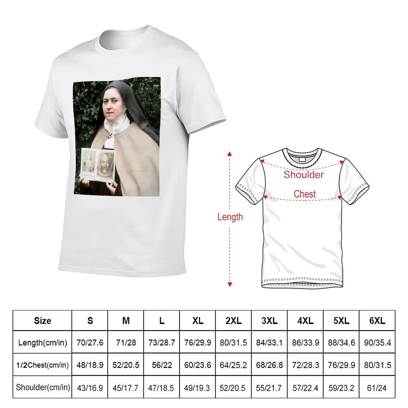 New St Therese of the Child Jesus and the Holy Face the little flower photo in colour, catholic and Christian gifts, lit T-Shirt