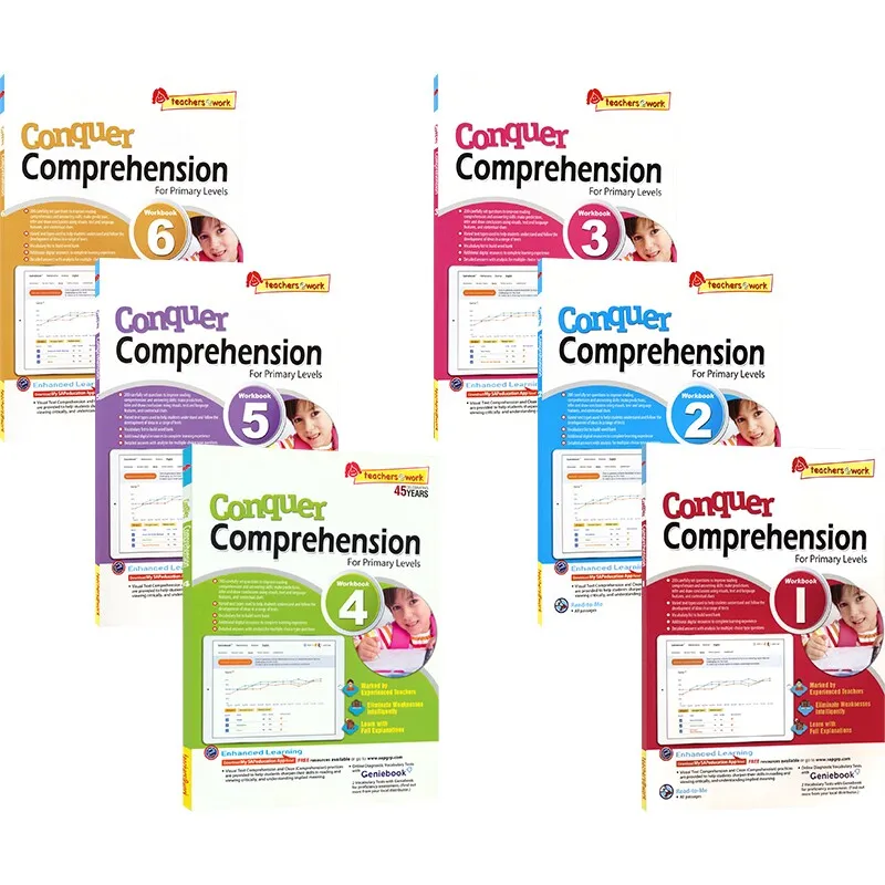 SAP Conquer Comprehension 1‑6 Full Set Original English Workbooks Singapore Asia Publishers for Kids Aged 7‑12
