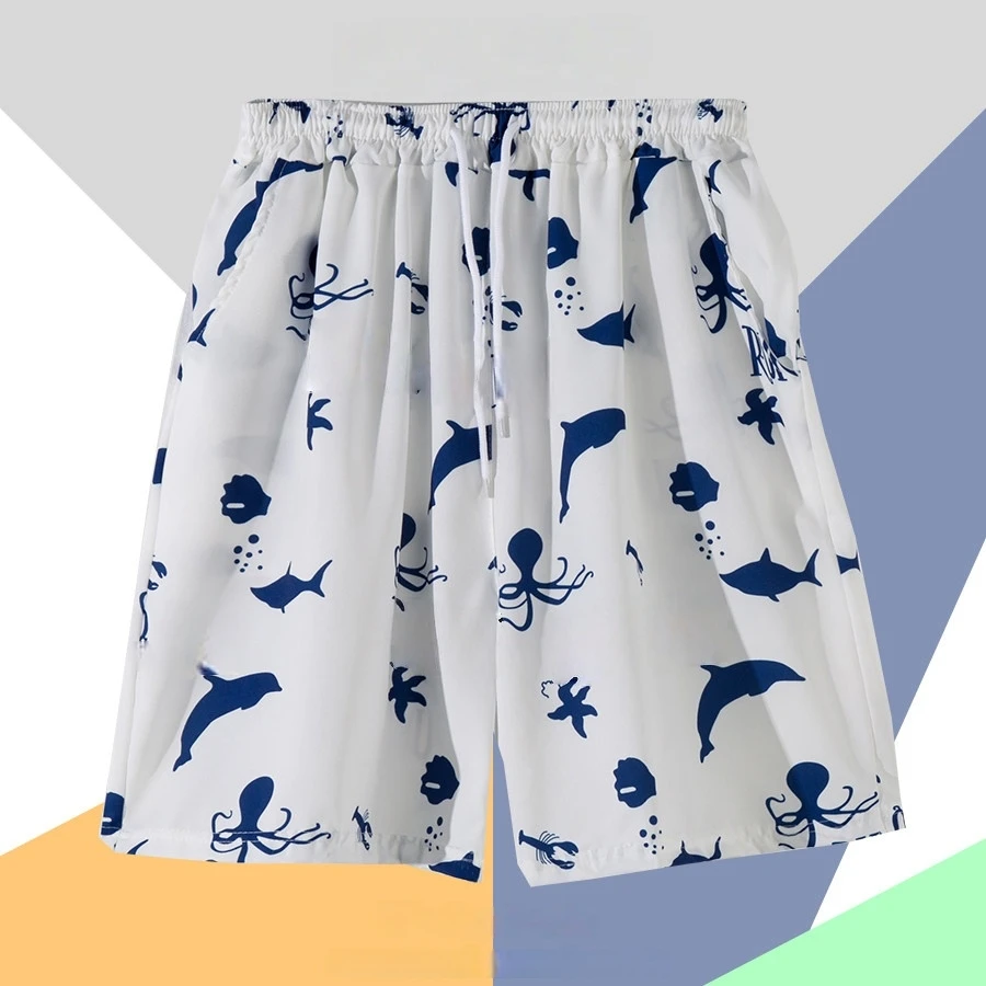

Summer Beach Shorts for Outdoor Wear, Quick Drying, Sanya Tourism, Beach Surfing, Lazy Style, Big Shorts for Men