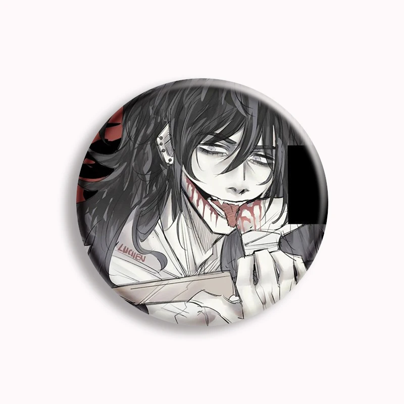 Horror Game Jeff and Jane The Killer Button Pin Creative Jeff x Jane Funny Meme Brooch Badge Bag Accessories Gamer Collect