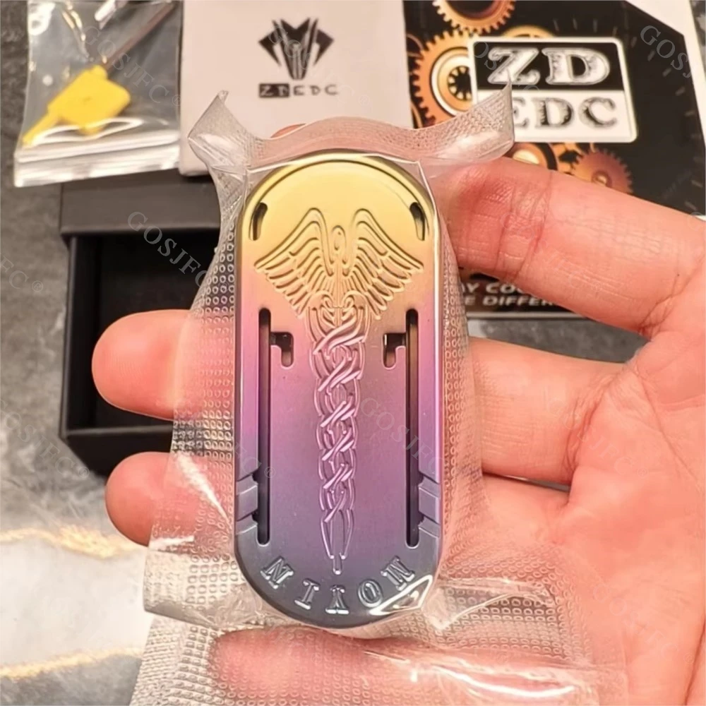 ZDEDCメイク音叉フィジェットスライダー チタン合金プッシュスライダー