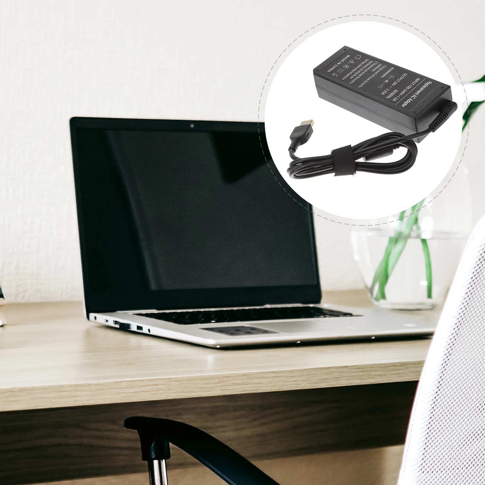 

65W 20V Laptop Computer 3.25A Square Port Laptop Power Adapter Compatible for Thinkpad Carbon with (Black)