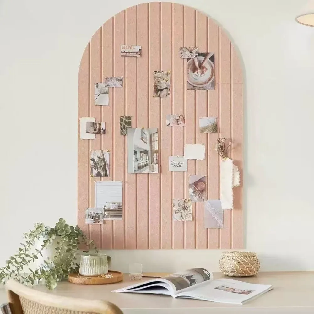 New Arched Felt Acoustic Panel Vertical Stripe Self Adhesive Felt Wall Panel Polyester Felt Photo Wall Sticker Living Room
