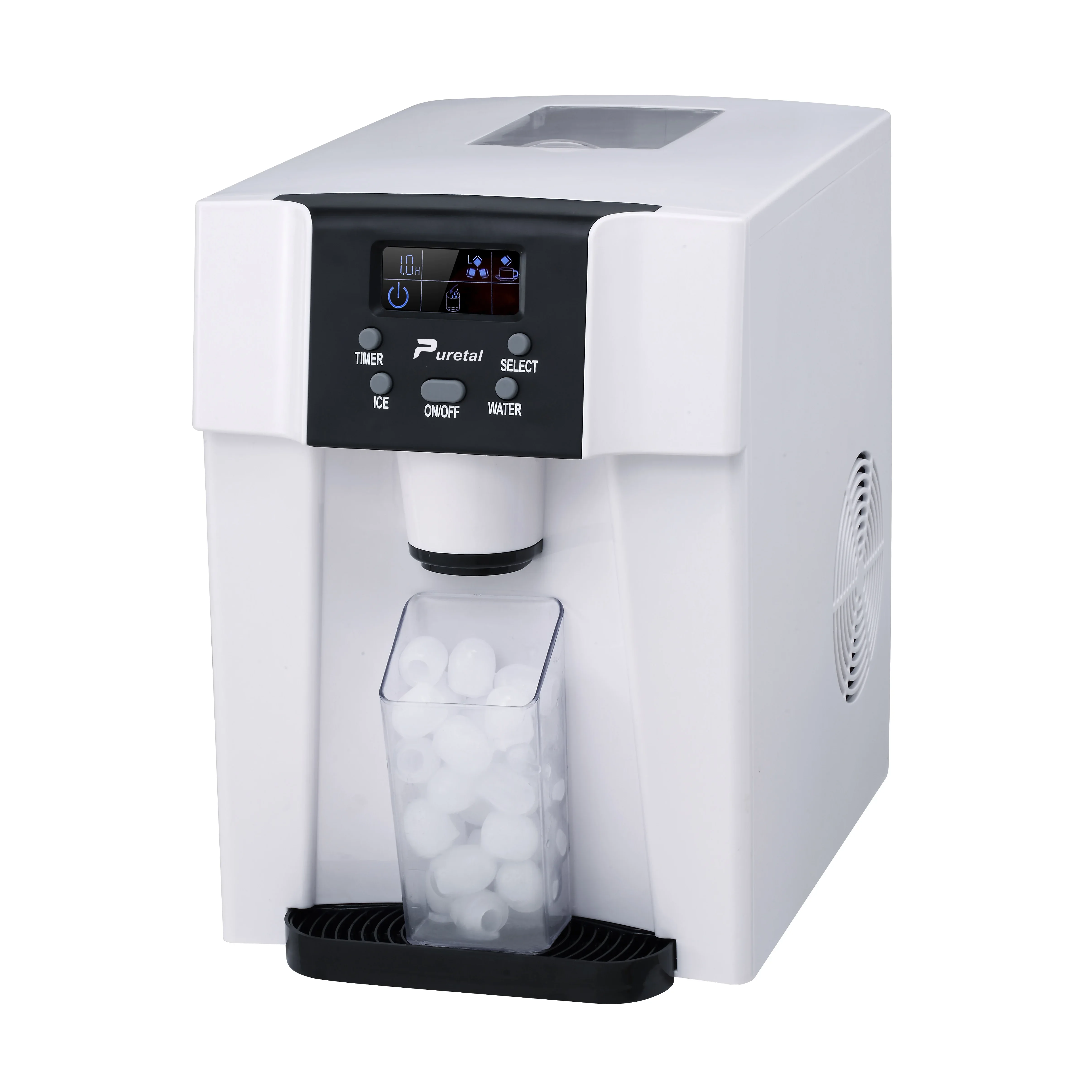 Countertop instant ice maker with cold water