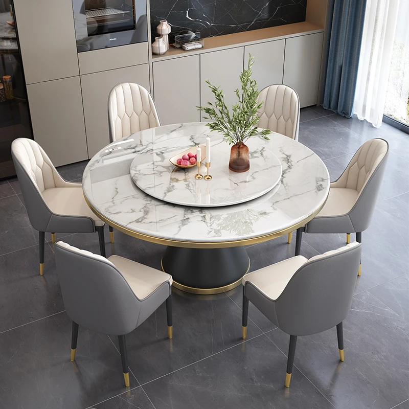 

Round Restaurant Dining Table Marble Mahjong Designer Chairs Desk Dining Table Center Lounge Mesas De Comedor Kitchen Furniture