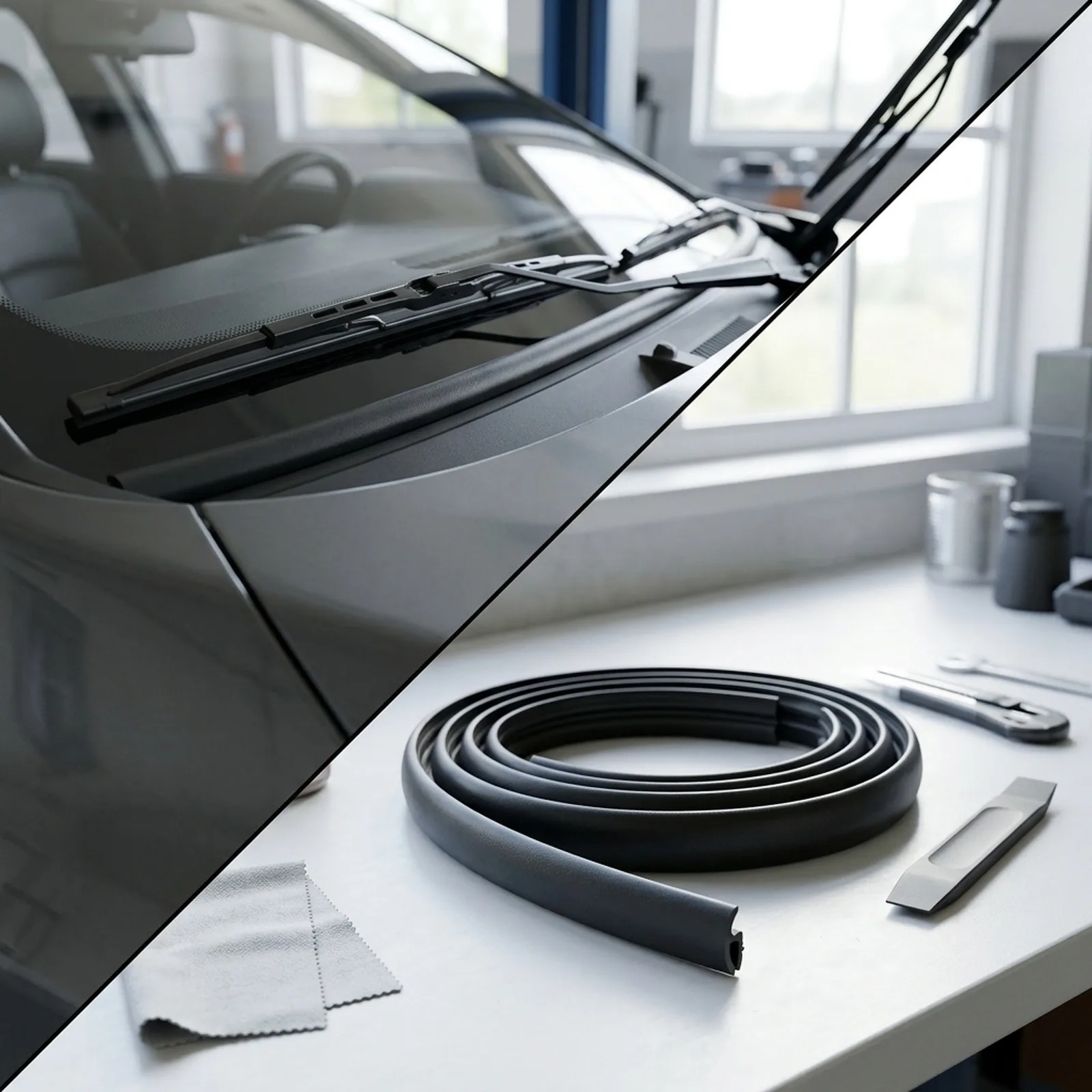 1.8M for Black Rubber Cars Seal Strips Front Windshields Panels Trim Anti-Ageing Auto Exterior Mouldings 1.8M for