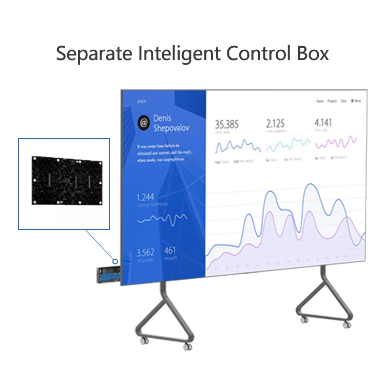 Écran d'affichage tout-en-un Mobile d'intérieur LED de haute qualité d'image, opération Simple, écran intelligent pour salle de réunion