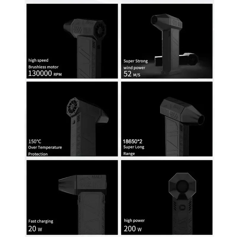 Xiaomi 130000RPM Turbofan motore Brushless 52 M/S ventola per condotto ad alta velocità Mini ventola Turbo Jet 200W ventola violento ad alte
