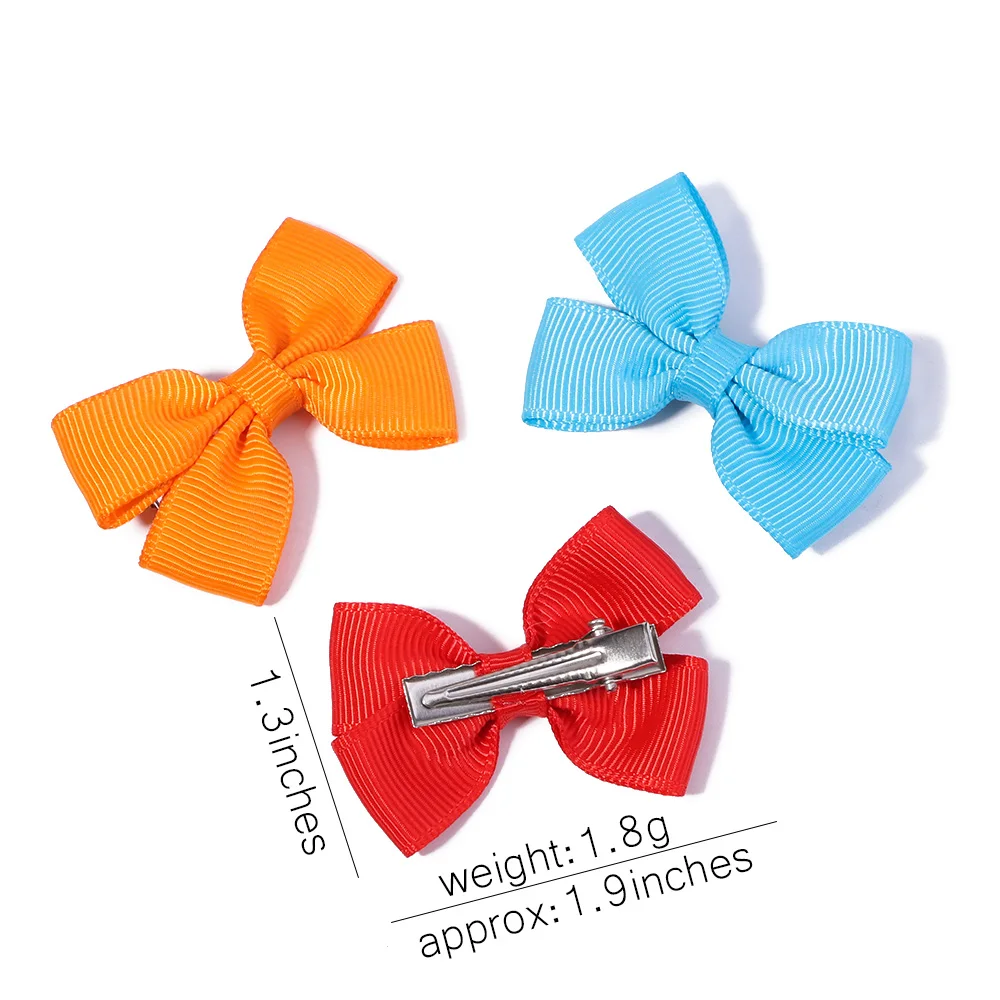 10pcs/set Solid Handmade Hair Bows with Clips Hairpins for Kids Girls Newborn Headwear Cute Baby Hair Accessories Wholesale