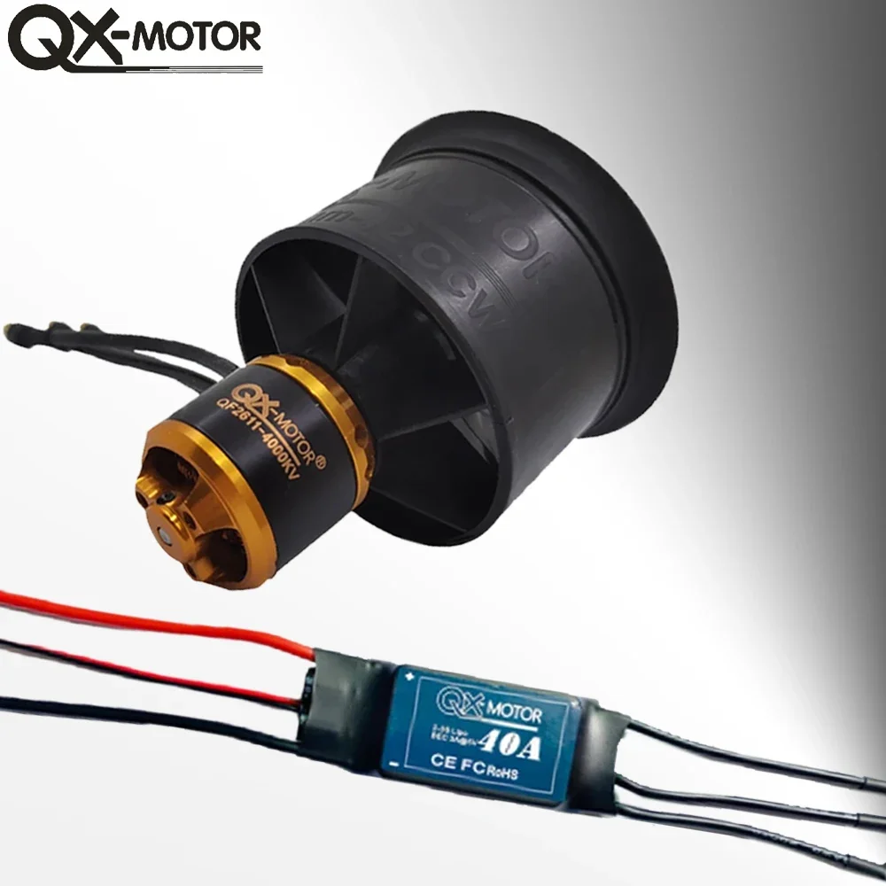 Motor QX QF2611 sin escobillas, ventilador de 12 aspas, 3300KV, 4000KV, 4600KV, 3S, 4S, 50mm, EDF, CW, CCW con 40A, ESC