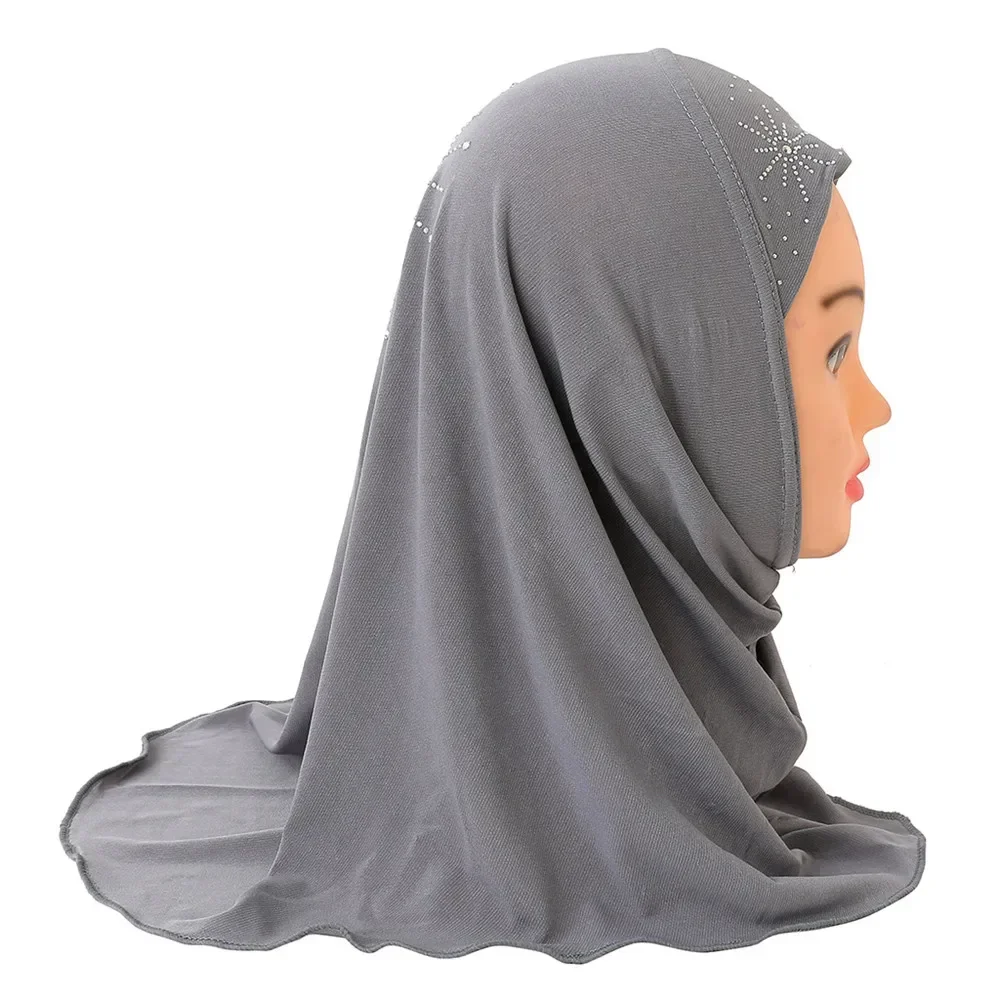 Hijab instantané pour filles musulmanes, écharpe pour enfants, châle en biscuits, écharpe de sauna, turban de prière rond, une pièce, Amira, Islam,