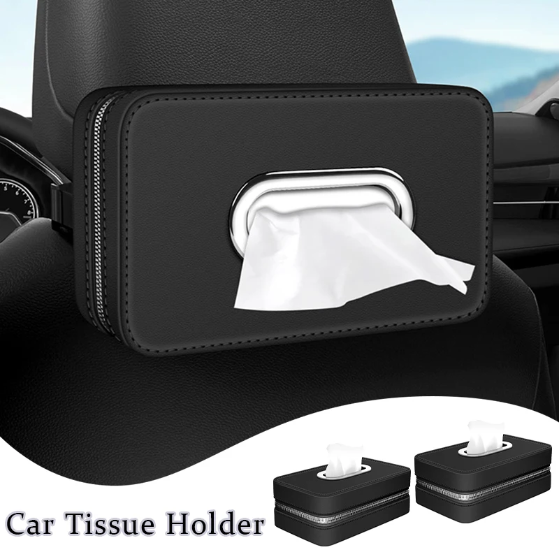 Picture 4: Leather Car Seatback Tissue Box Napkin Storage Bag Accessories For No
