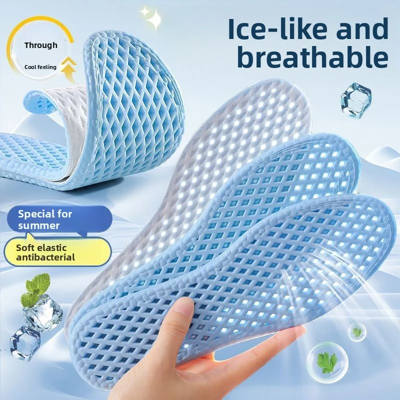 Mesh Breathable Insoles for Shoes Couple Cool Insole Feet Running Sports Shock Absorption Shoe Sole Memory foam Shoes Pads
