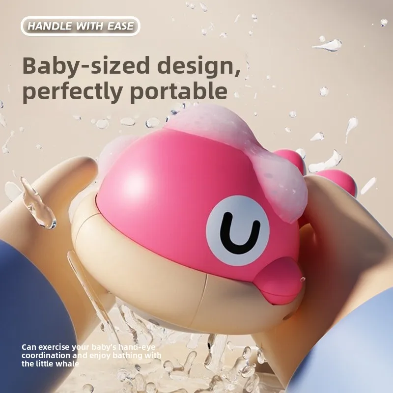 아기 야광 욕조 장난감 고래 자동 물 분사기 욕조 수영장 욕실 샤워 장난감 유아 소녀와 소년을 위한 선물