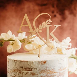 Custom Wedding Cake Topper, Wooden Black Cake Topper, Anniversary Personalized Cake Decor, Last Name Wedding Cake Accent