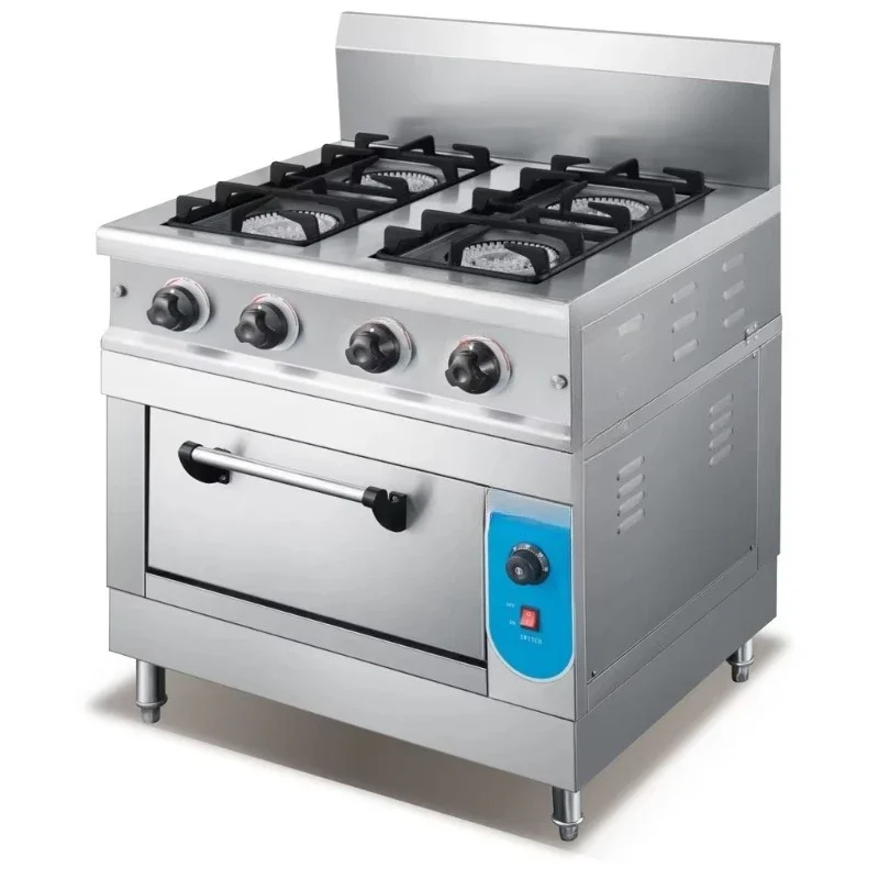 Commercial kitchen Professional dining room, freestanding 4 burners Vertical cooker with oven Gas stove