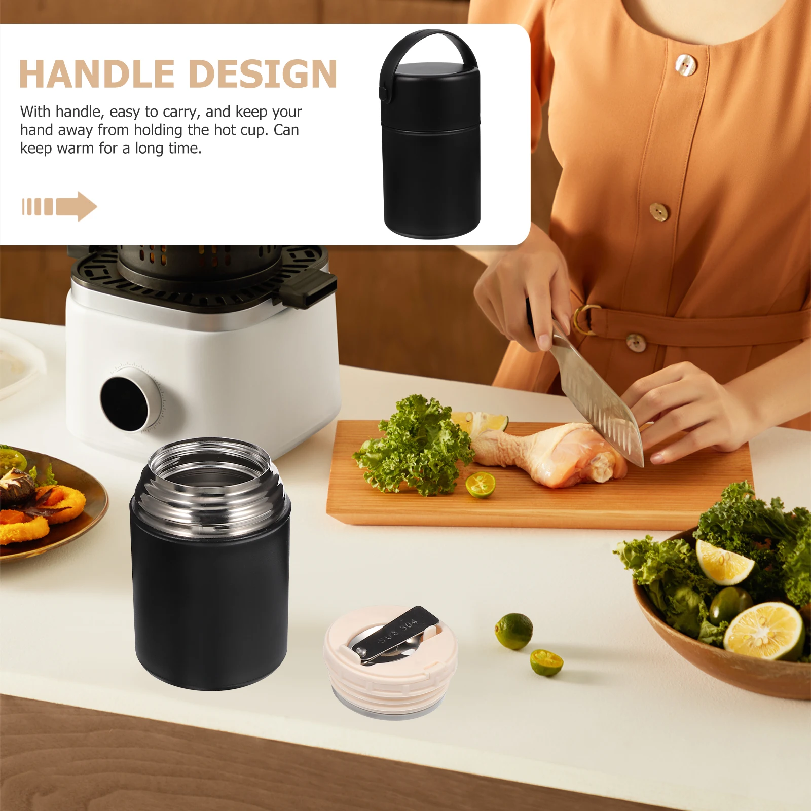 

Large Capacity Stainless Steel Food Holder Insulated Vacuum Bento Box Thermal Organizer Long Time Warmth Thermal Food Containers