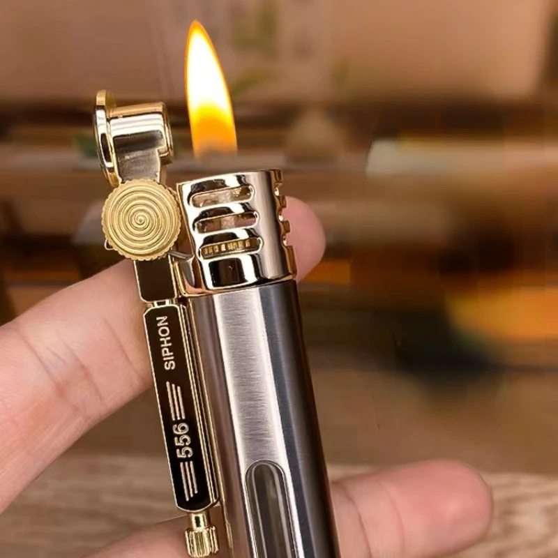 NEW Zorro Retro Petroleum Lighter Transparent Oil Tank Metal Brass Trenches Kerosene Gasoline Oil Cigarette Lighters Men Gift