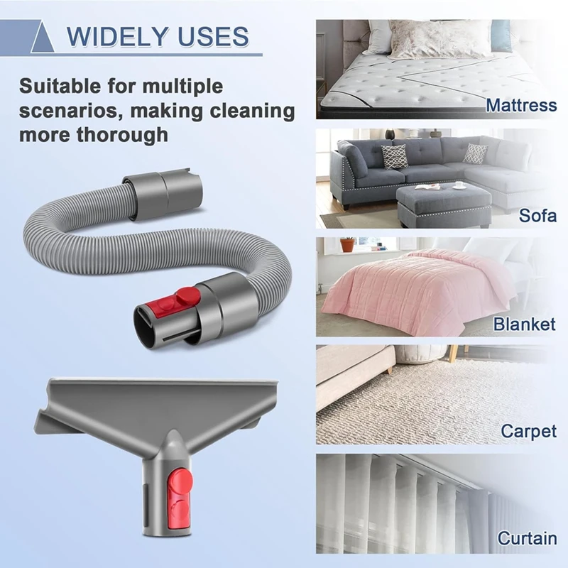 เครื่องมือที่นอน + ชุดท่อต่อแบบยืดหยุ่นสำหรับ Dyson V15 V12 V8 V11 V10 V7อุปกรณ์ติดตั้งสุญญากาศไร้สาย