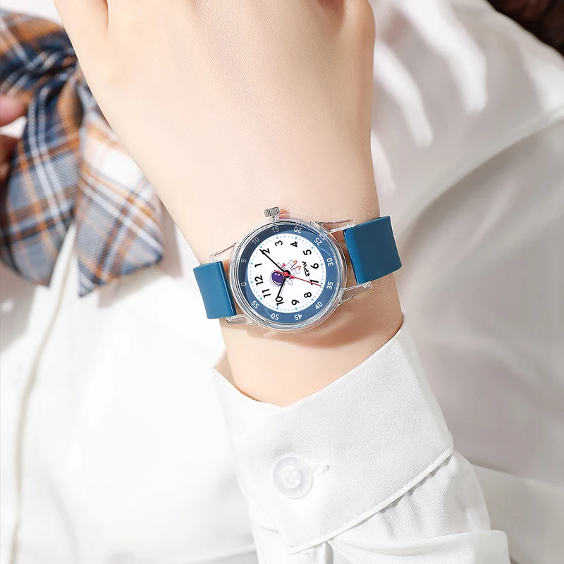 Children's Eco Friendly Silicone Strap Watch Waterproof For Elementary School Students Boys and Girls Kids Cartoon Wristwatch