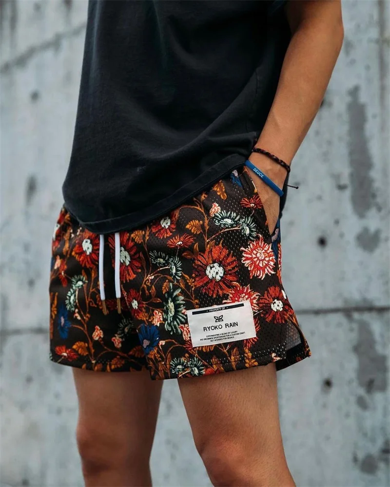 Shorts de praia masculino e feminino de secagem rápida, calça de malha casual, shorts esportivos à beira-mar, novo, moda verão, calças 3/4, 2023