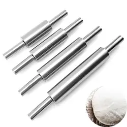 4-Size Stainless Steel Non-Stick Rolling Pin Bakers Cookie Dough Pizza Noodles Cake Roller Bakeware Kitchen Baking Pastry Tools