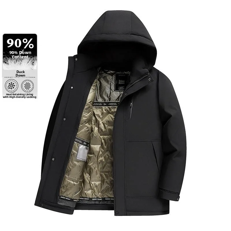 

Мужская зимняя парка средней длины с отстегивающимся пуховым наполнителем, новая, для мужчин среднего возраста, городская повседневная, дышащая