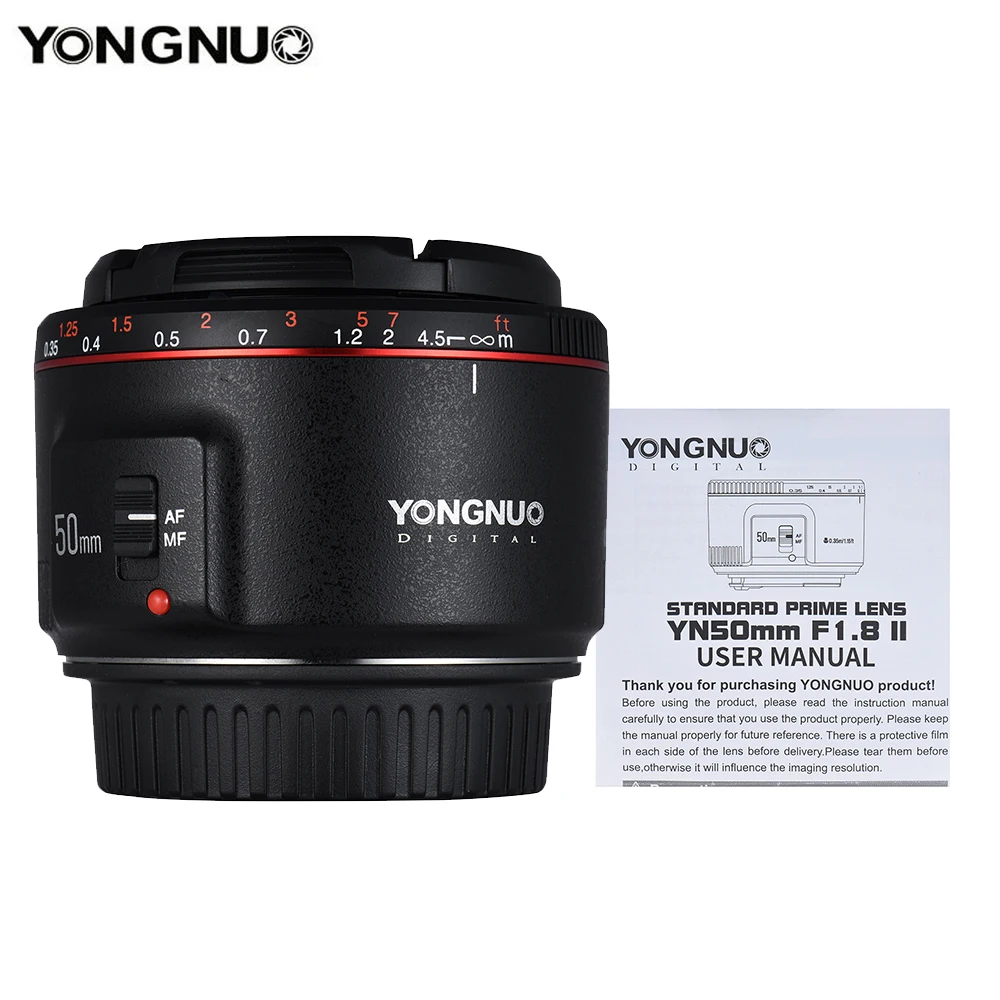 YONGNUO YN50mm F1.8II Mark 2 for Canon EOS 60D 70D 5D2 5D3 600d DSLR Cameras Auto Focus Lens