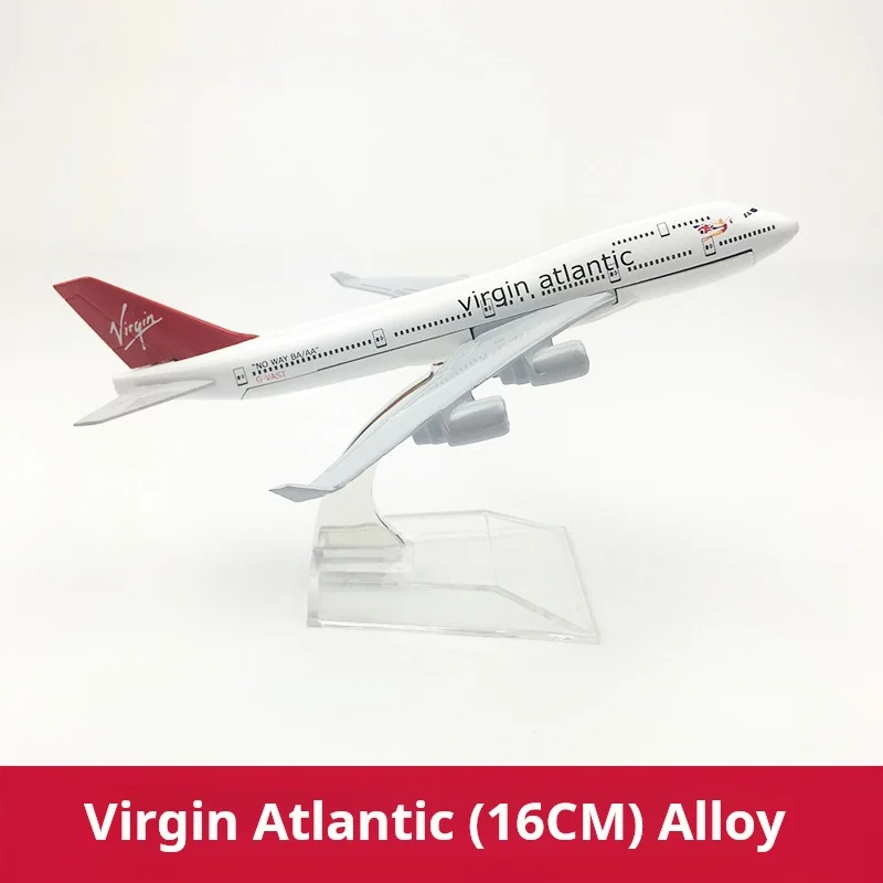 16CM British Virgin Atlantic Alloy passenger aircraft model Diecast Aviation Plane Collectible Miniature Toys for Boys