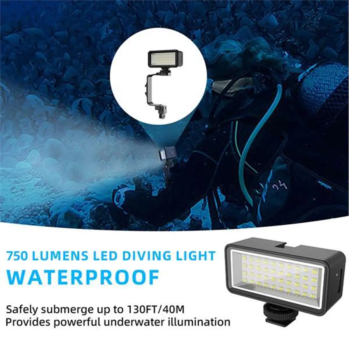 goodidea 45M Diving Underwater Waterproof LED Flash Light for Gopro Hero 9-11 DJI OSMO 5/4/3 Fill Lamp Lighting Camera Accessory